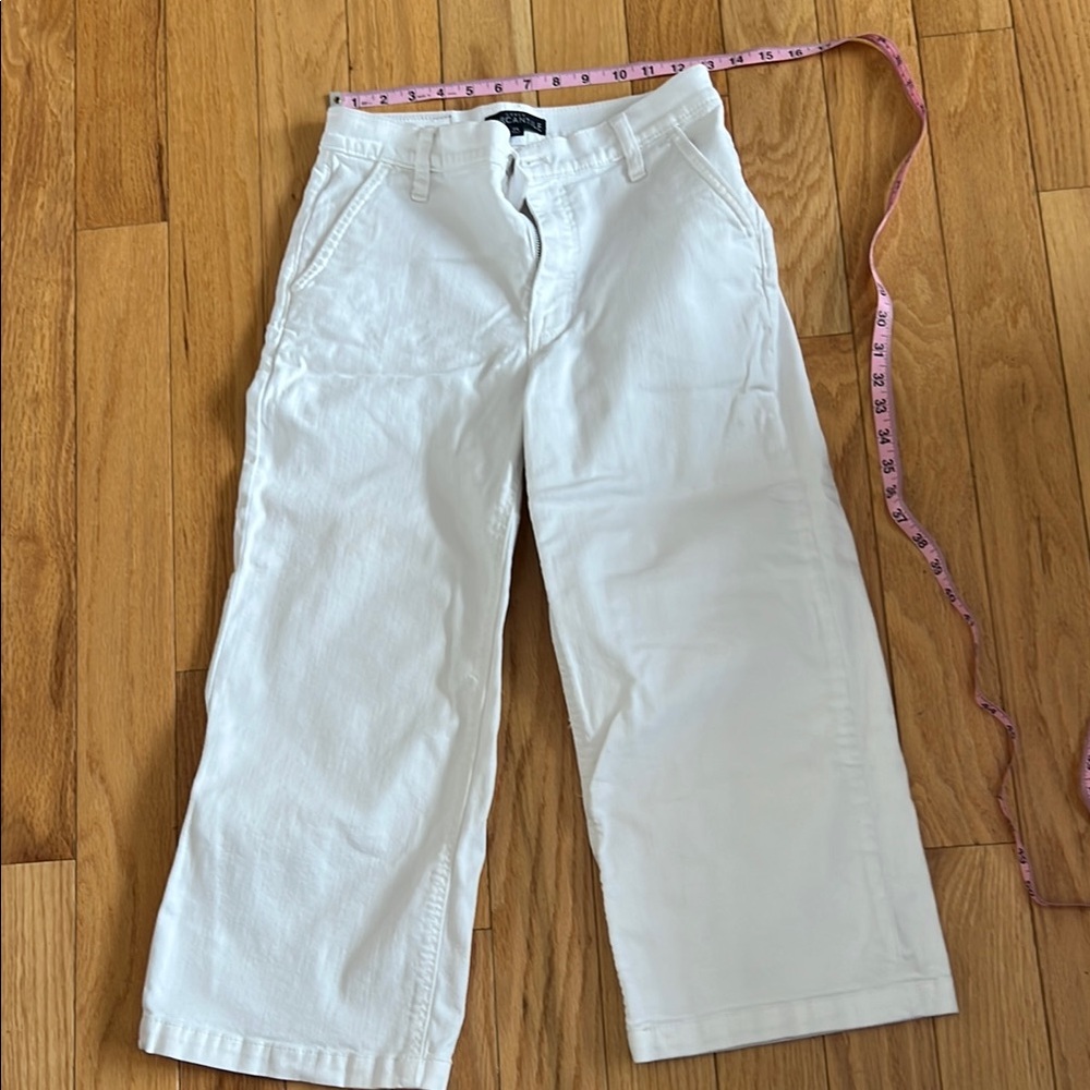 J Crew Mercantile White Wide-Leg Jeans